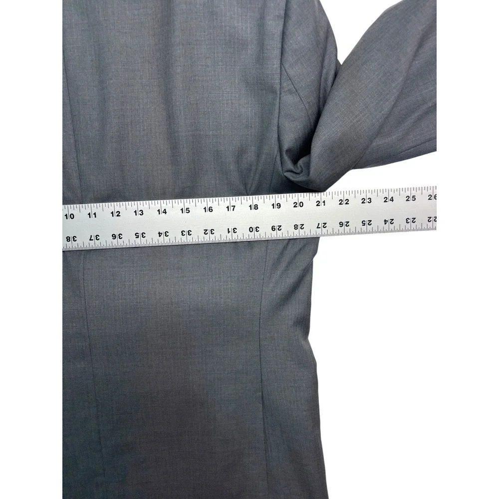 Jos A Bank 40R 34x31 Gray Micro Herringbone 2pc Pant Suit Signature Gold Wool